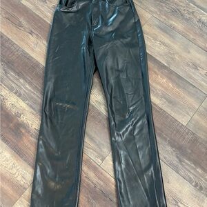 Abercrombie & Fitch 90s Straight Ultra High Rise Faux Leather Pants 26